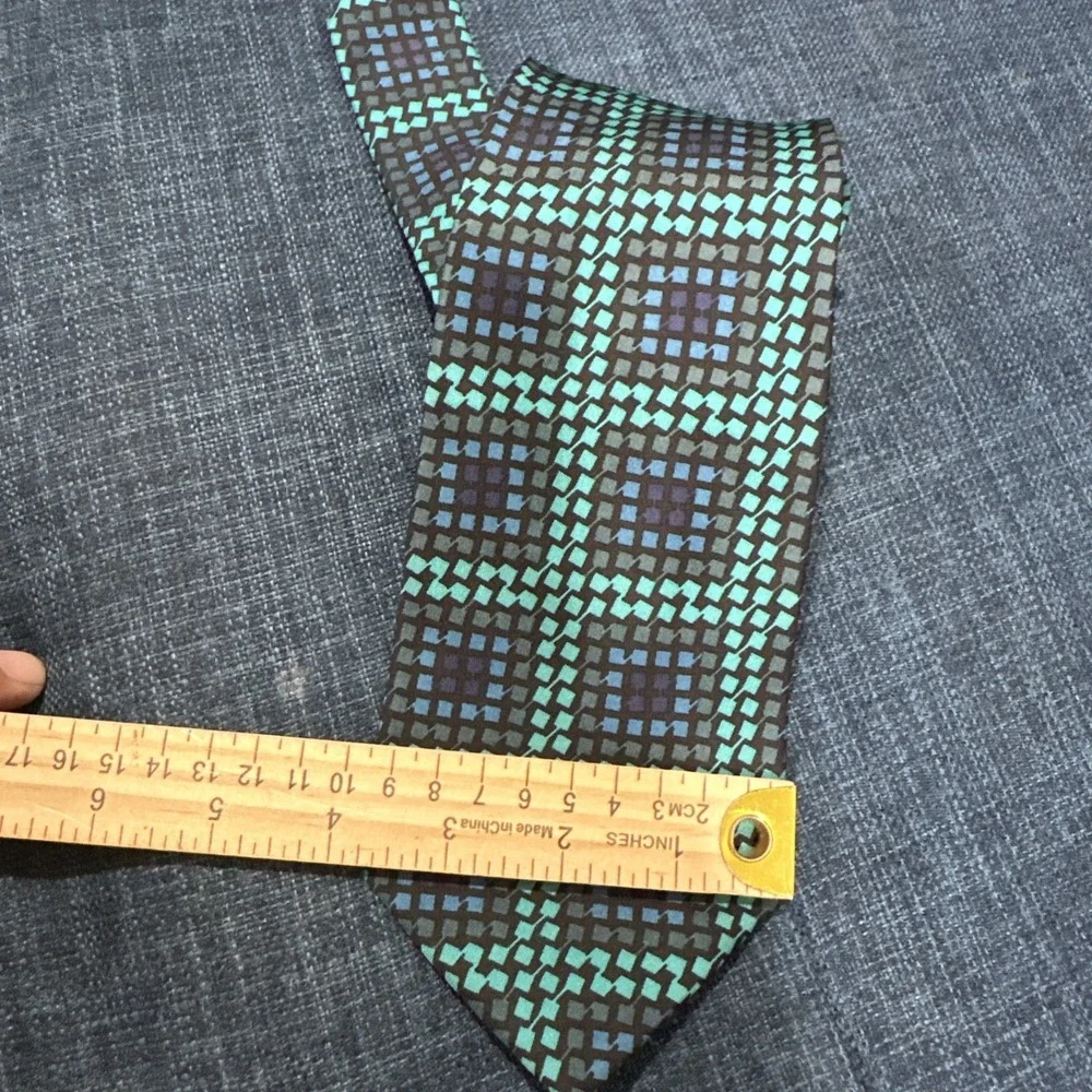 GUCCI tie necktie No Box Wide tie Check pattern  Silk Made in Italy Mens